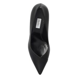 Max Mara Black Leather Pointed Toe Stiletto Heels Size 39 Made in Italy size‎ 8